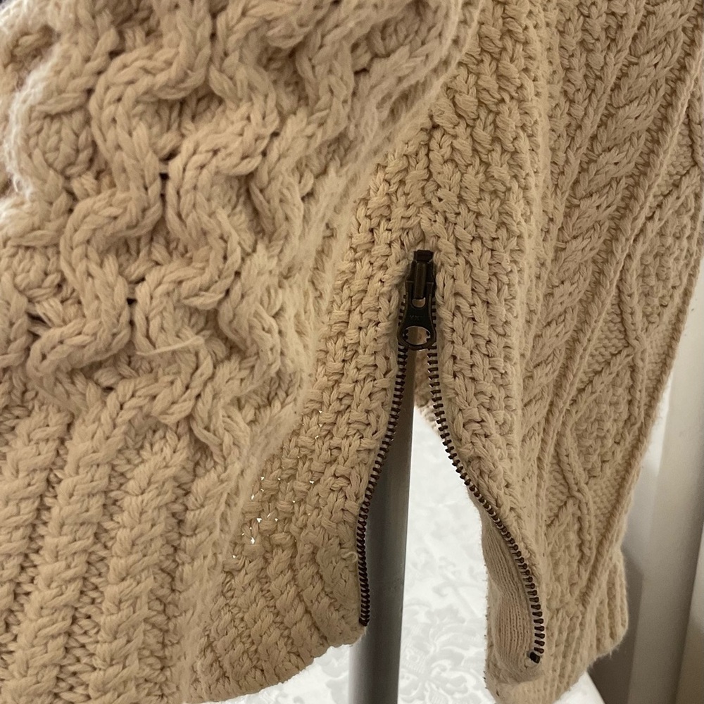 LL BEAN Signature Fisherman Cable Knit 100% Cotton Sweater Women Size Small - Picture 4 of 11